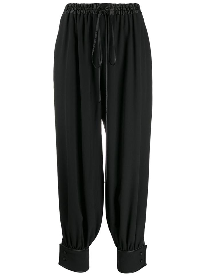 Gucci Cuffed Drawstring Trousers - Black