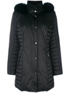Guy Laroche Fur-trimmed Padded Coat - Black