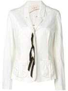 Romeo Gigli Vintage Lace-up Fitted Blazer - White