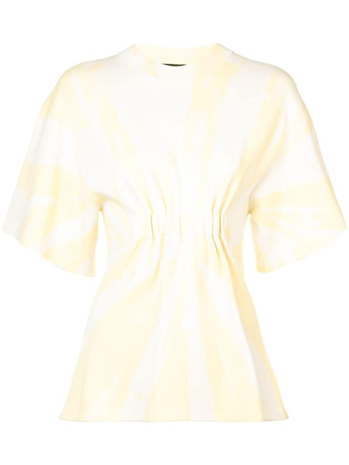 Proenza Schouler Tie Dye Knit Ruched Top - Yellow