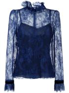 Philosophy Di Lorenzo Serafini Lace Blouse, Women's, Size: 44, Blue, Polyamide/polyester