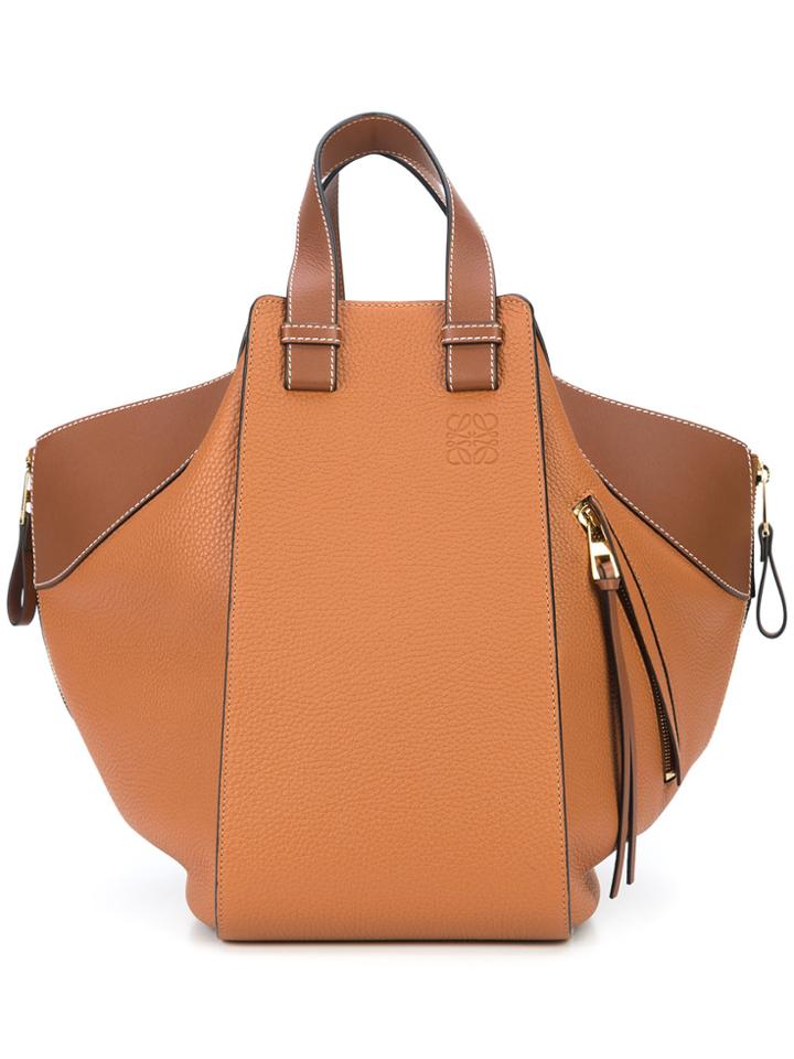 Loewe Low Grained Hammock Bag - Brown