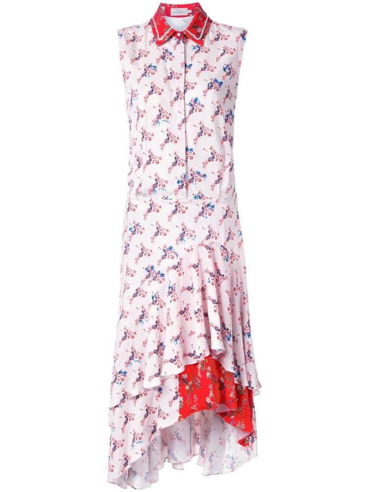 Preen By Thornton Bregazzi Ruffle Hem Shirt Dress - Pink