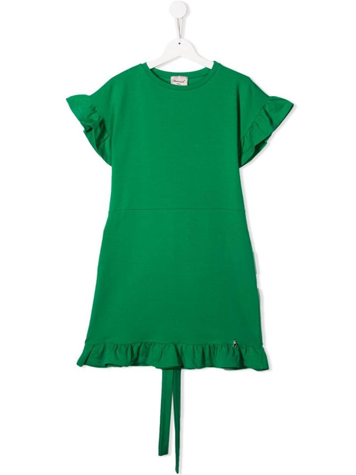 Mariuccia Milano Kids Ruffled Trim Dress - Green
