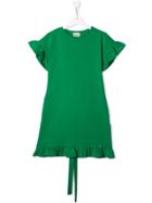 Mariuccia Milano Kids Ruffled Trim Dress - Green