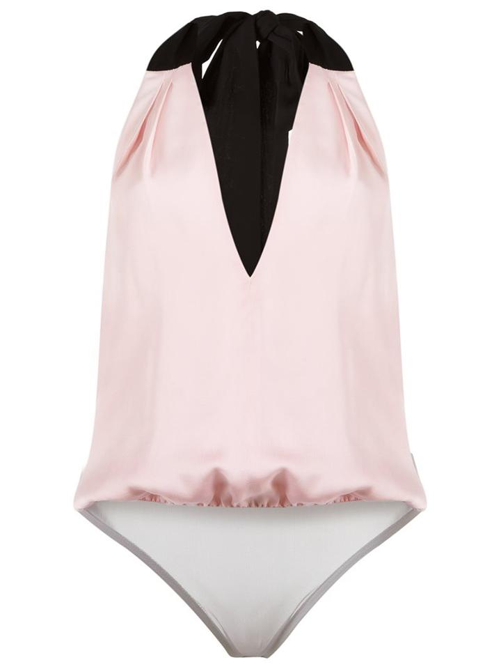 Andrea Marques V-neck Bodysuit, Women's, Size: 38, Pink/purple, Viscose