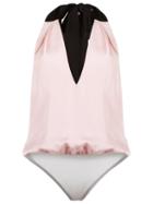 Andrea Marques V-neck Bodysuit, Women's, Size: 38, Pink/purple, Viscose