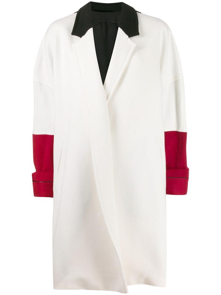 Haider Ackermann Oversized Colour Block Coat - White