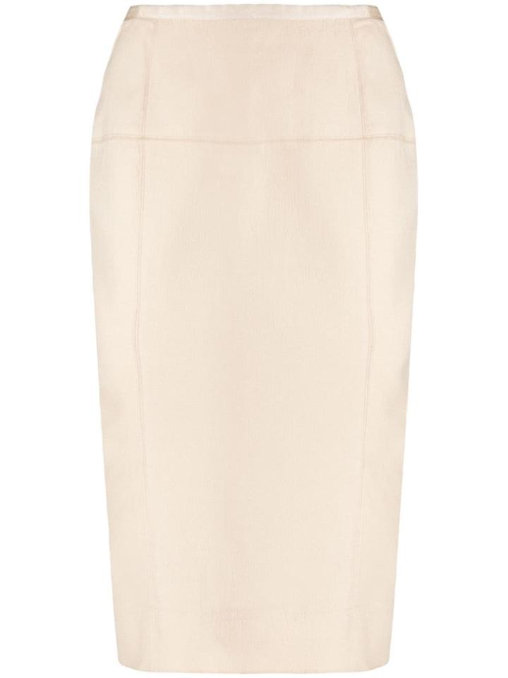Nina Ricci Pre-owned Reverse Seam Skirt - Neutrals