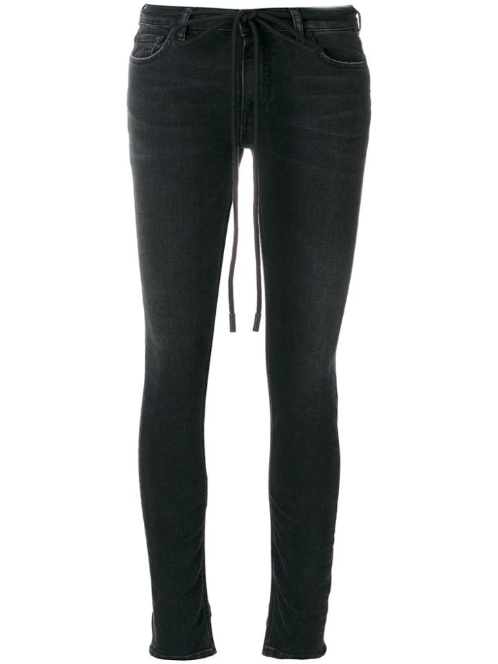 Off-white Embroidered Cherry Jeans - Black