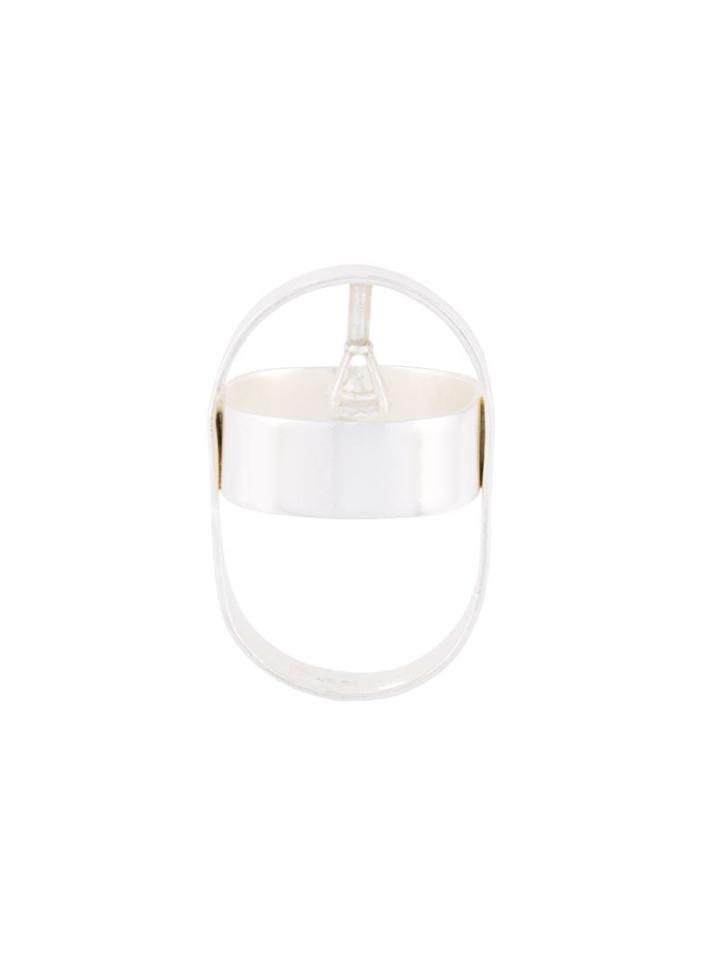 Maison Margiela Suspended Charm Ring, Women's, Size: S, Metallic, Glass/silver