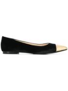 Anna Baiguera Pointed Toe Ballerina Shoes - Black