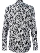 Dolce & Gabbana Wisteria Print Shirt, Men's, Size: 41, Black, Cotton