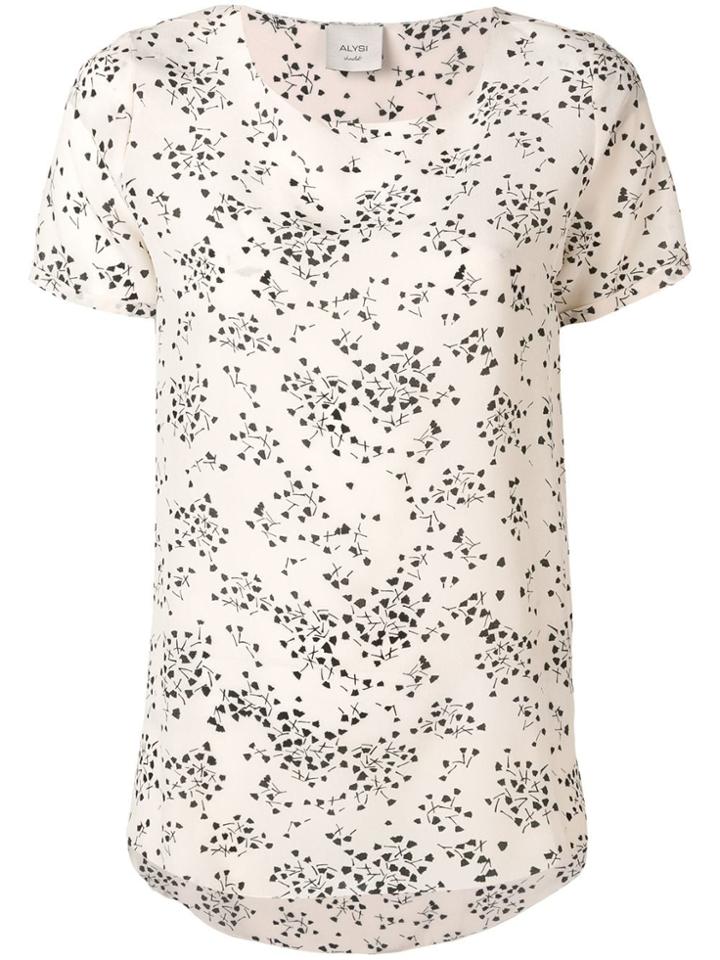 Alysi Small Floral Print Top - Neutrals