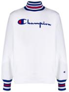 Champion Logo Funnel-neck Sweatshirt - White