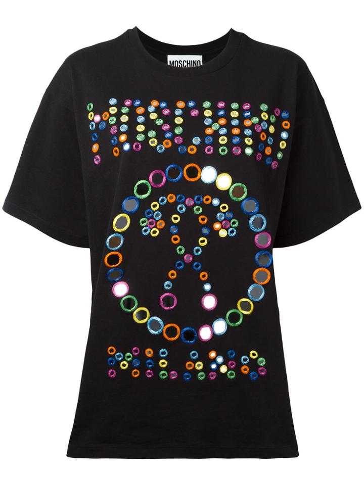 Moschino Embroidered Logo T-shirt - Black