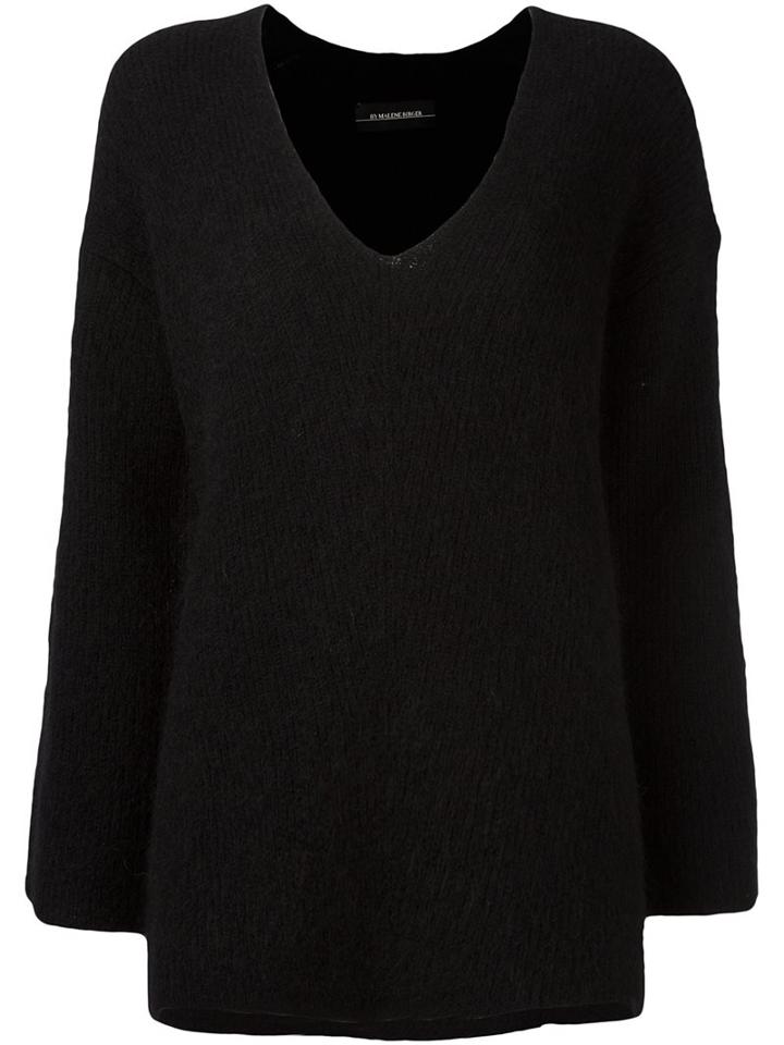 By Malene Birger V-neck Sweater, Women's, Size: Xs, Black, Polyamide/spandex/elastane/wool/lambs Wool