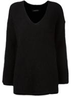 By Malene Birger V-neck Sweater, Women's, Size: Xs, Black, Polyamide/spandex/elastane/wool/lambs Wool