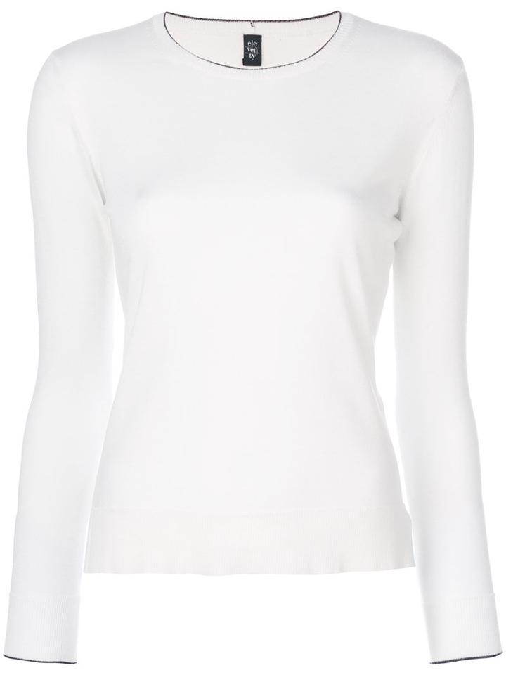 Eleventy - Slit Details Jumper - Women - Silk/merino - Xs, White, Silk/merino