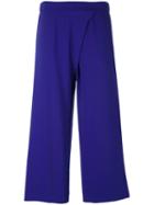 P.a.r.o.s.h. - Wide Leg Cropped Trousers - Women - Polyester - M, Blue, Polyester