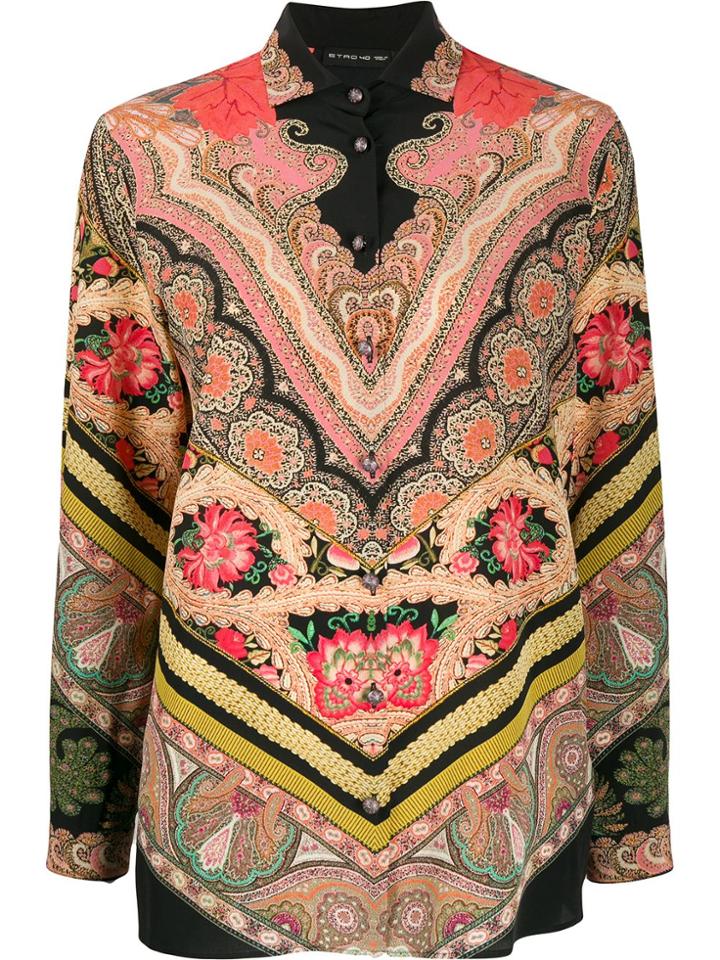 Etro Mixed Bohemian Print Shirt - Black