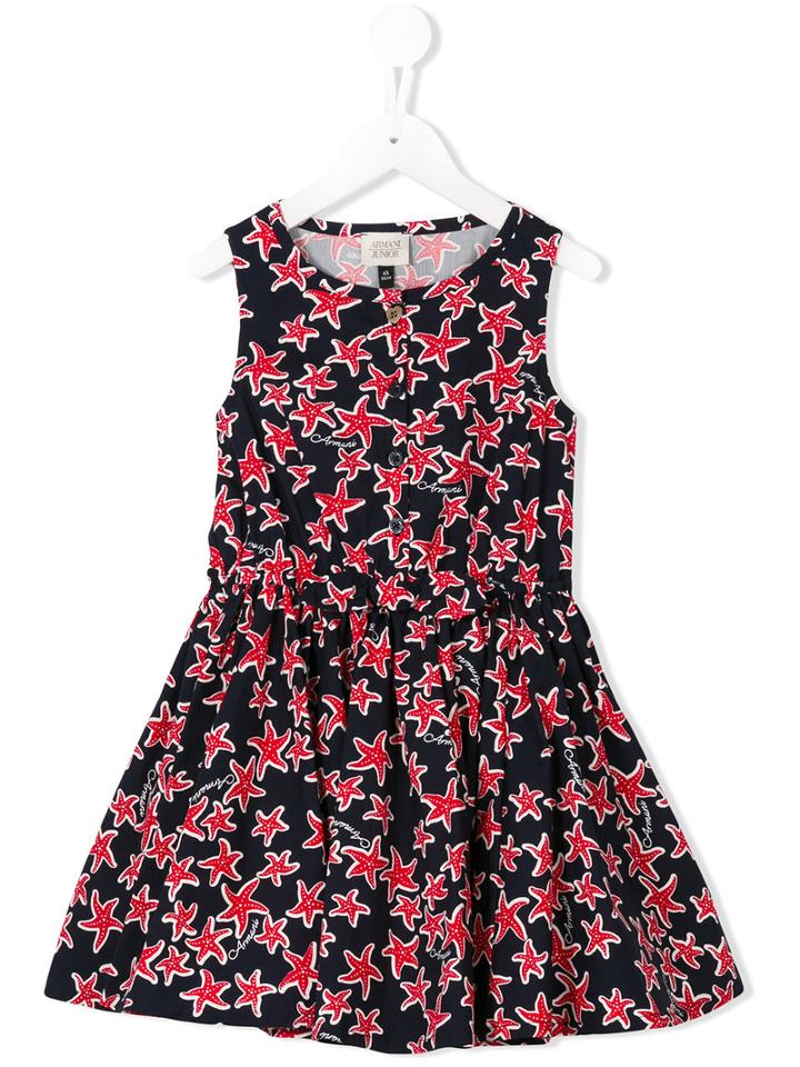 Armani Junior Starfish Print Dress, Girl's, Size: 12 Yrs, Blue