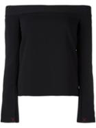 Roland Mouret 'heaney' Off-the-shoulder Top, Women's, Size: 10, Black, Spandex/elastane/acetate/viscose