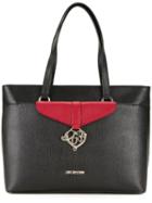 Love Moschino Double Handles Medium Tote, Women's, Black, Pvc