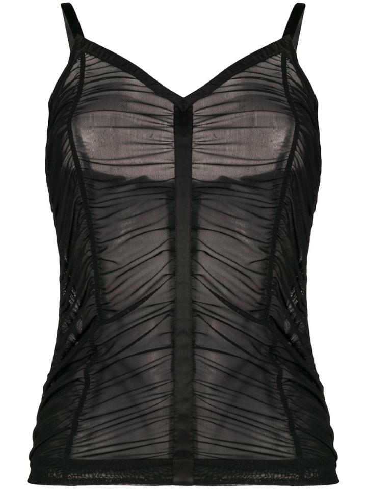 Helmut Lang Ruched Tank Top - Black