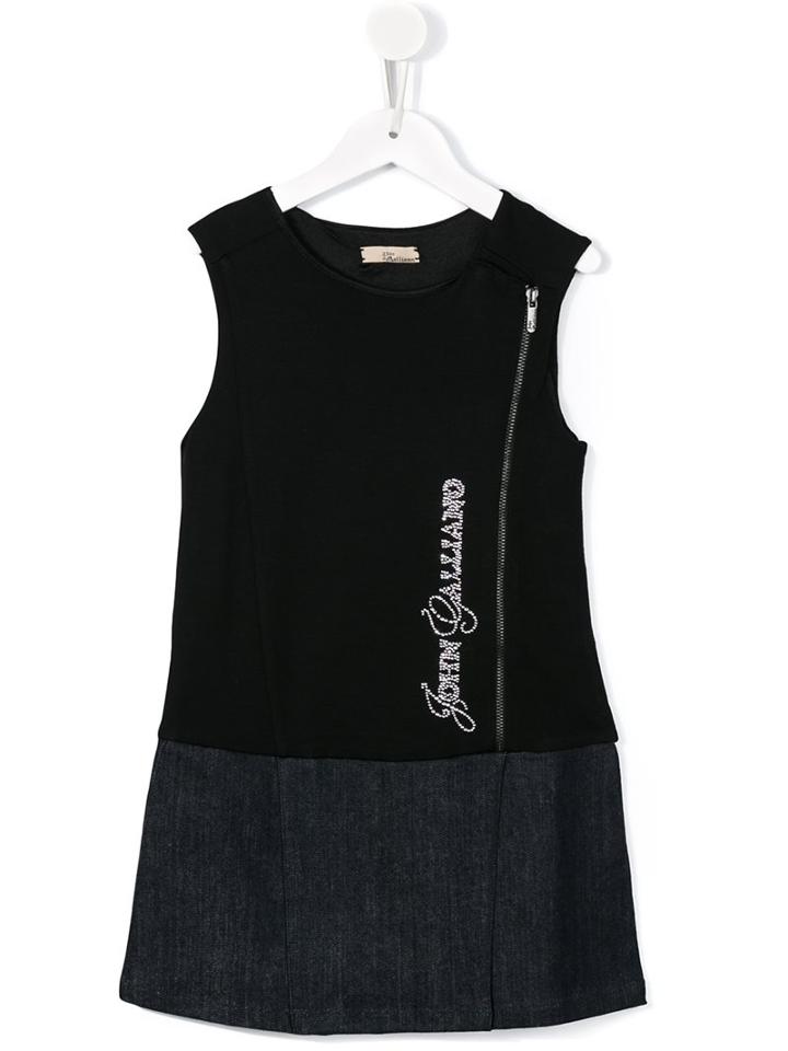 John Galliano Kids Embellished Panelled Dress, Girl's, Size: 8 Yrs, Black