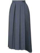 Des Prés Pleated Midi Skirt - Blue