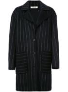 Dvf Diane Von Furstenberg Pinstripe Oversized Coat - Blue