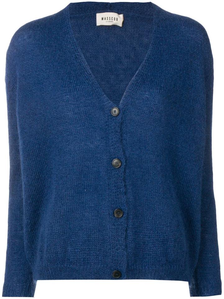 Masscob V-neck Cardigan - Blue