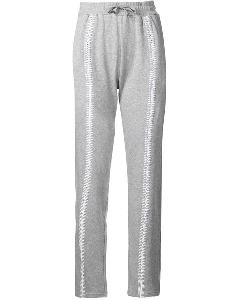 Jonathan Simkhai Crochet Stitch Track Trousers - Grey