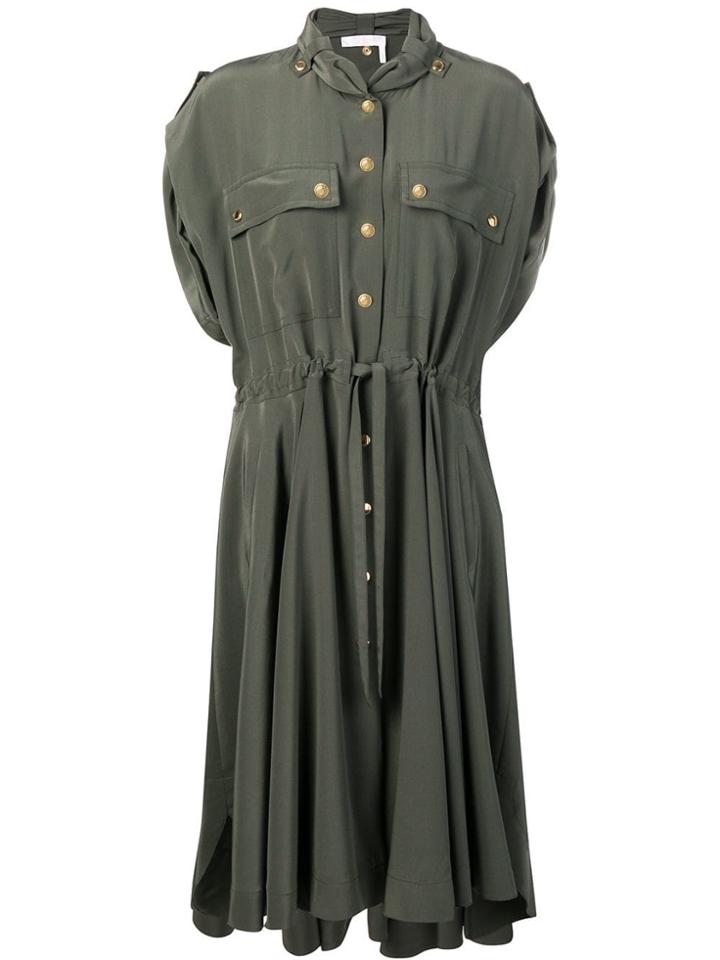 Chloé Drawstring Midi Dress - Green