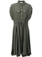 Chloé Drawstring Midi Dress - Green