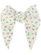 Alessandra Rich Floral Print Bow Hair Clip - Nude & Neutrals