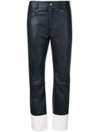 Stand Contrast Biker Trousers - Blue