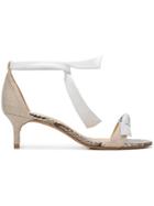 Alexandre Birman Kitten Heel Tie Strap Sandals - White