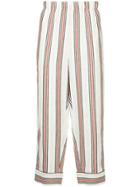 Doublet Striped Cropped Trousers - White