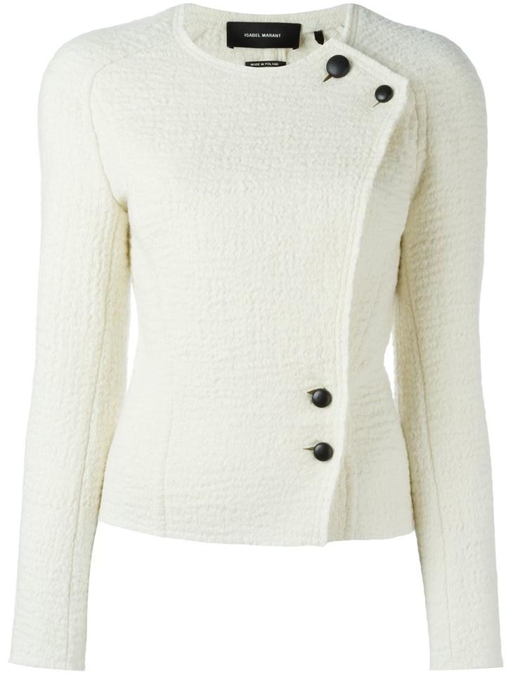 Isabel Marant 'lawrie' Jacket, Women's, Size: 38, White, Virgin Wool