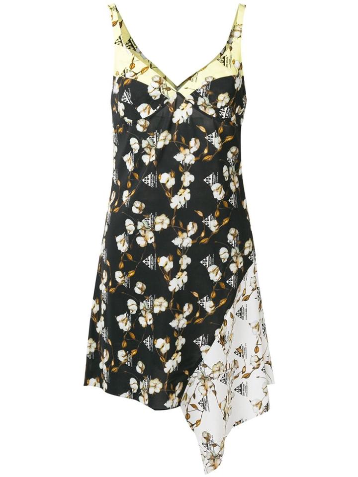 Off-white Cotton Flower Dress - Black