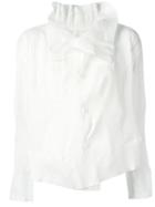 Issey Miyake Ruffle Pleated Blouse, Women's, Size: 2, White, Polyester