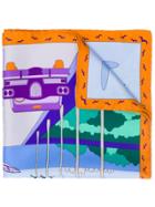 Cha Val Milano Laguna Beach Print Scarf - Orange