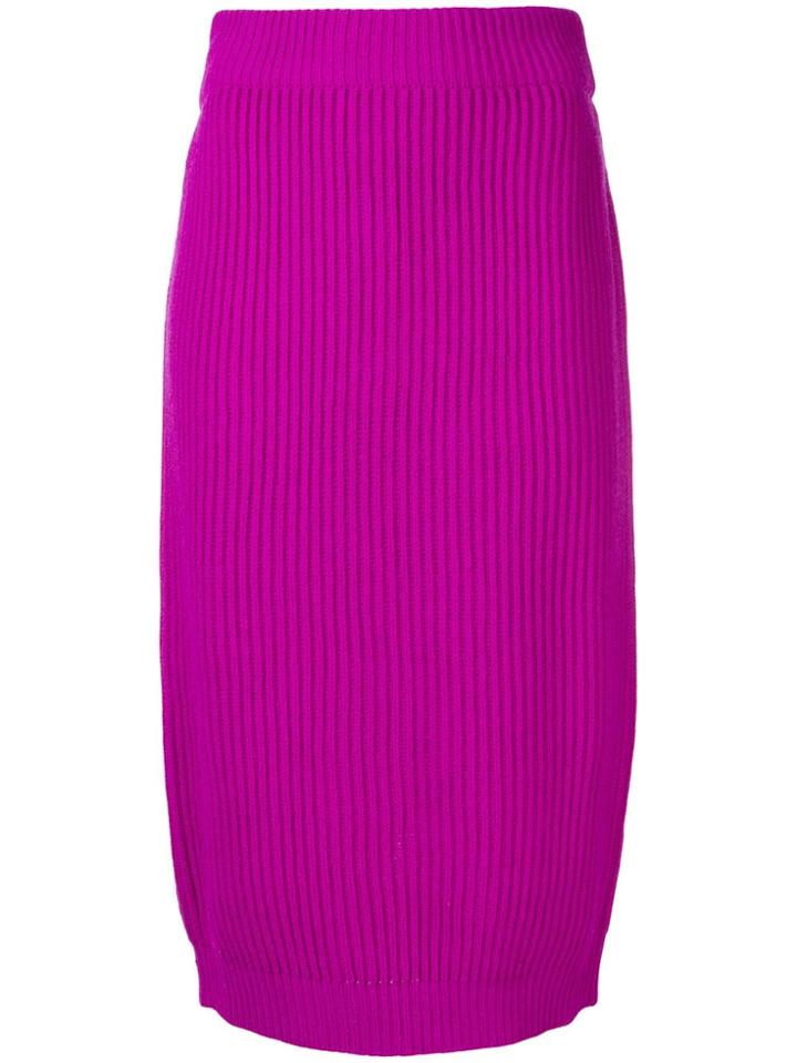 Marc Jacobs Ribbed Pencil Skirt - Purple