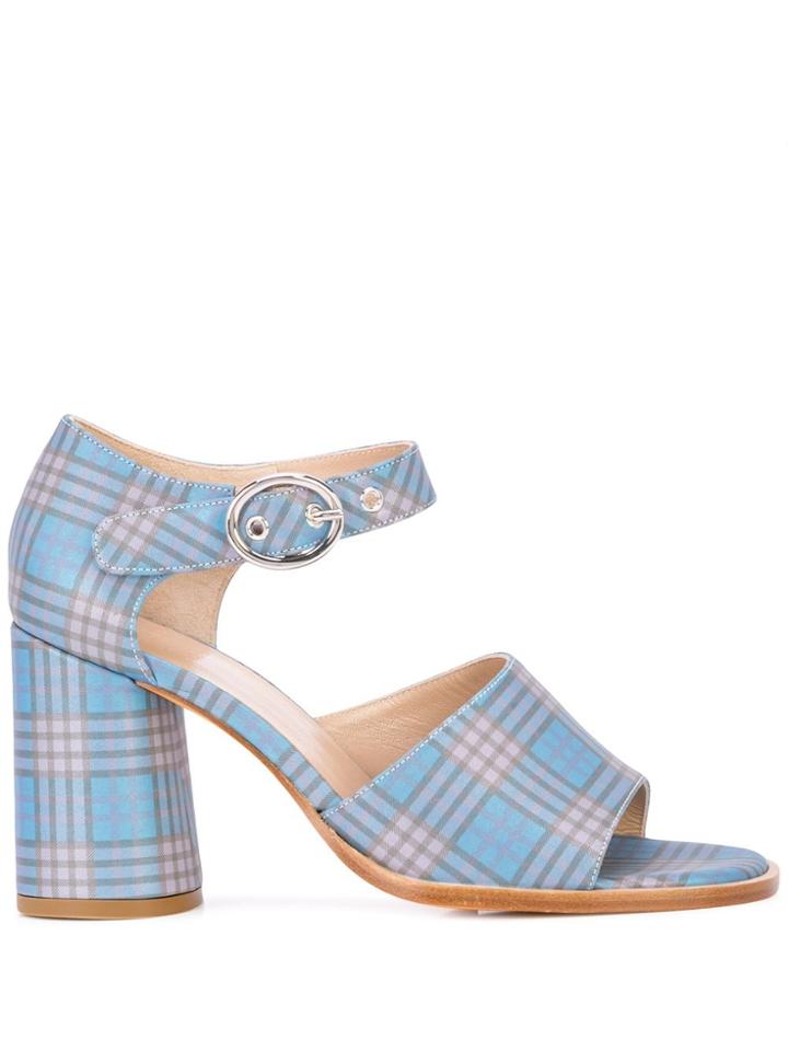 Maryam Nassir Zadeh Chunky Plaid Sandals - Blue