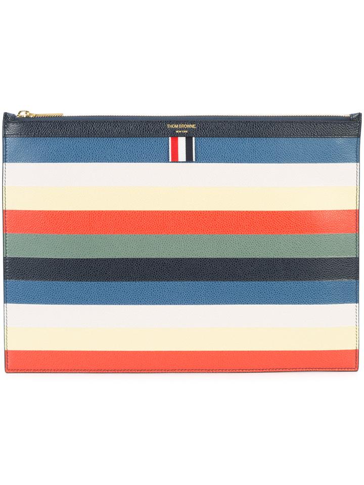 Thom Browne Striped Zip Pouch - Multicolour
