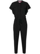 Max Mara Studio Frill-trim Tailored Jumpsuit - Black