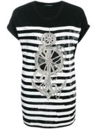 Balmain Embellished Anchor T-shirt - Black