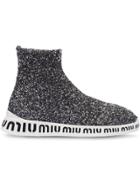 Miu Miu Sequinned Hi-top Sneakers - Black